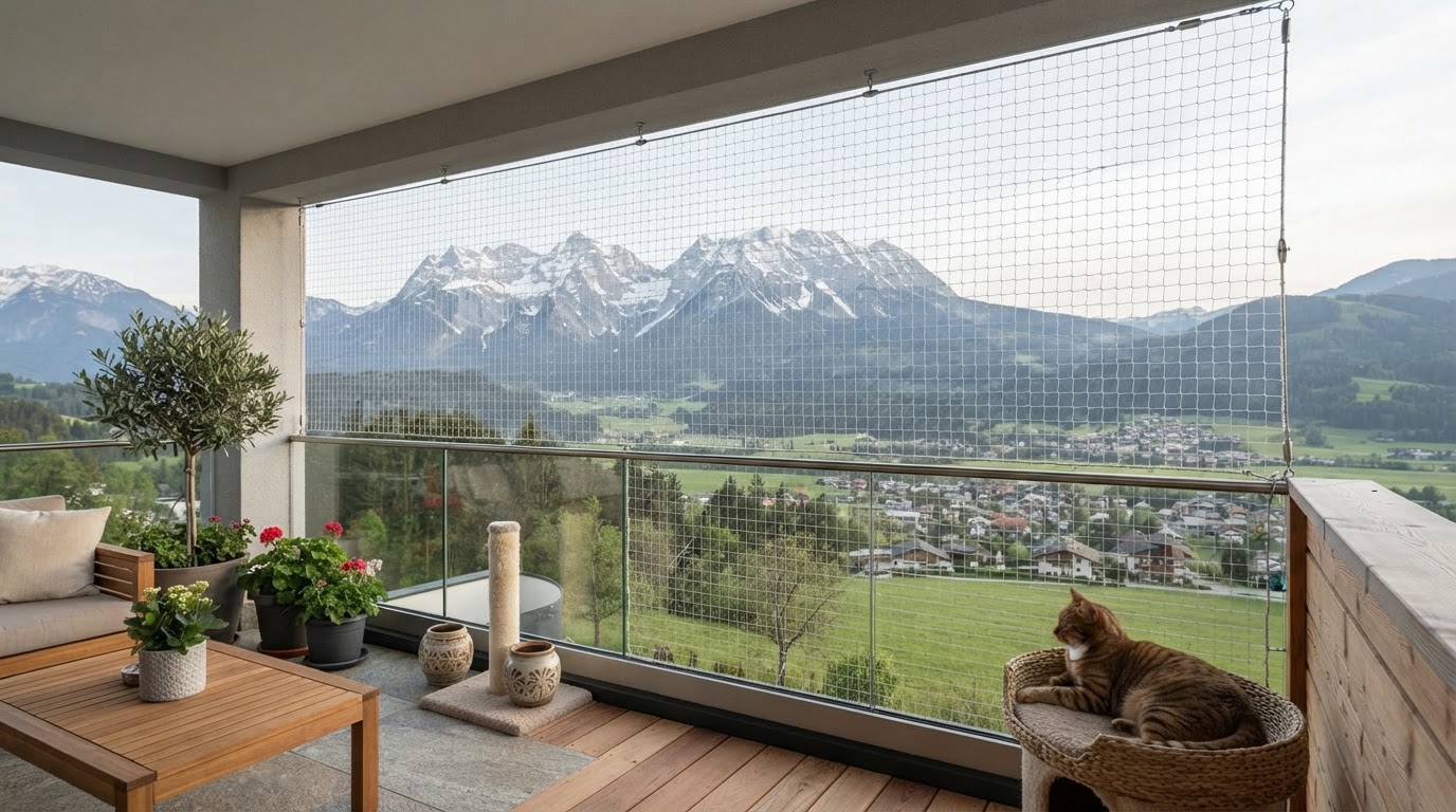 transparentes katzenschutznetz