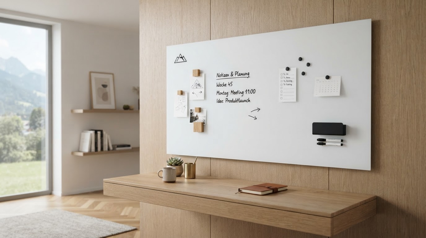 Maßgefertigte Magnettafel aus Glas