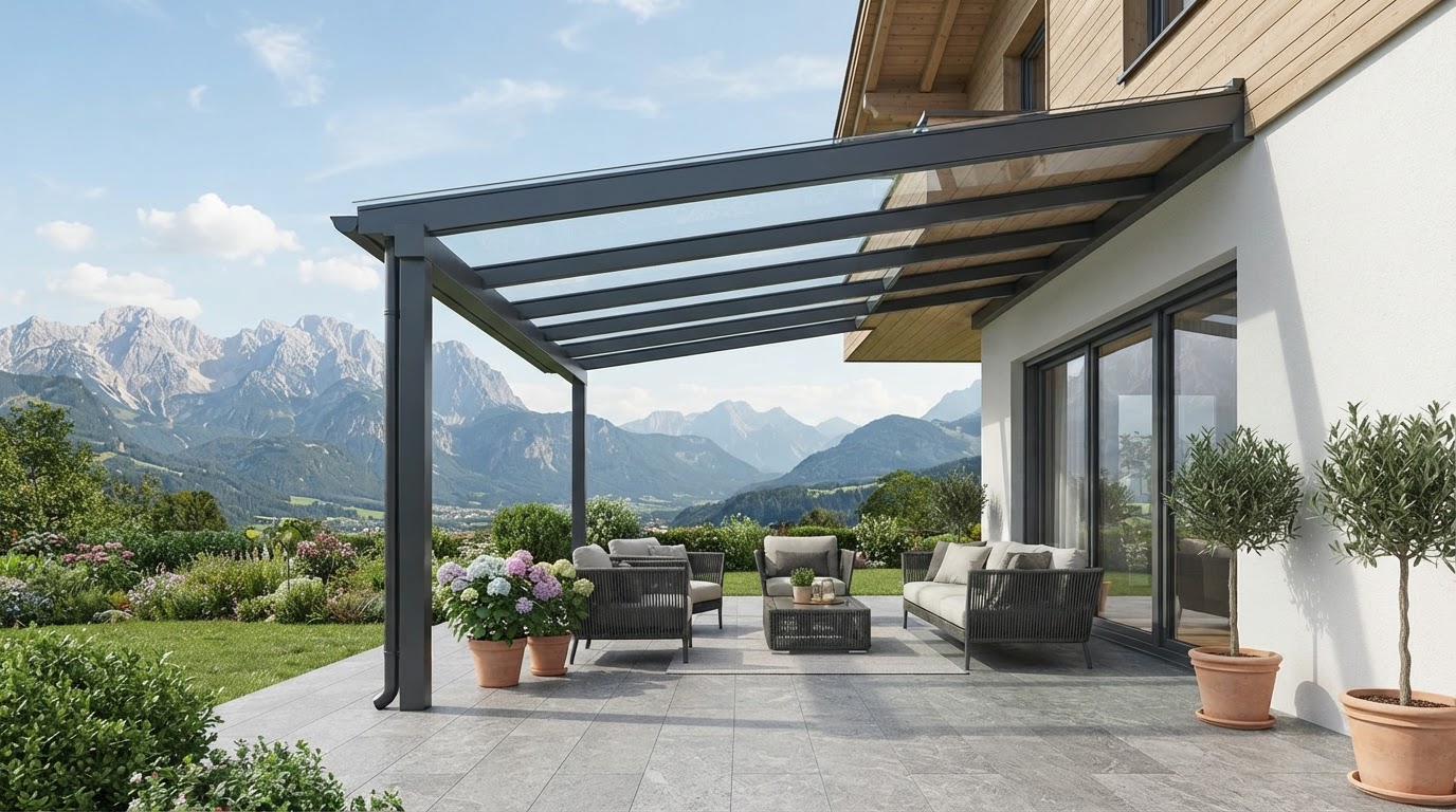 Terrassenüberdachung aus Glas