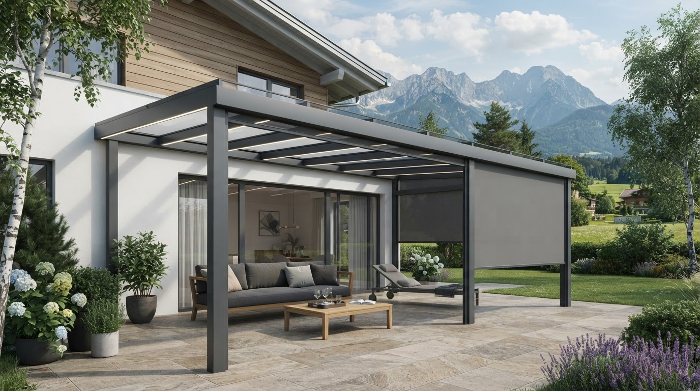 Massgeschneiderte Terrassenüberdachung