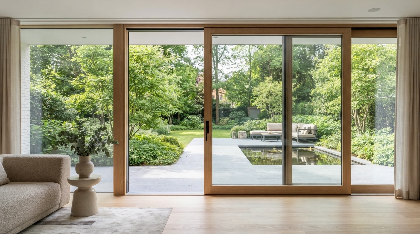Baie coulissante en bois sur mesure