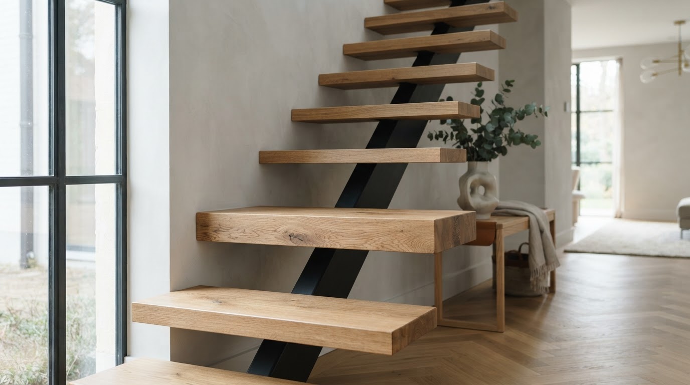 Marche d'escalier en bois sur mesure