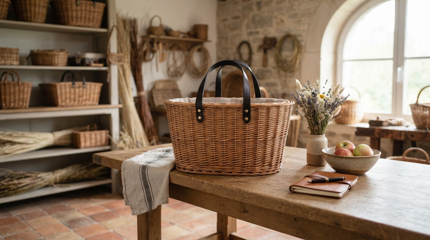 panier en osier sur mesure