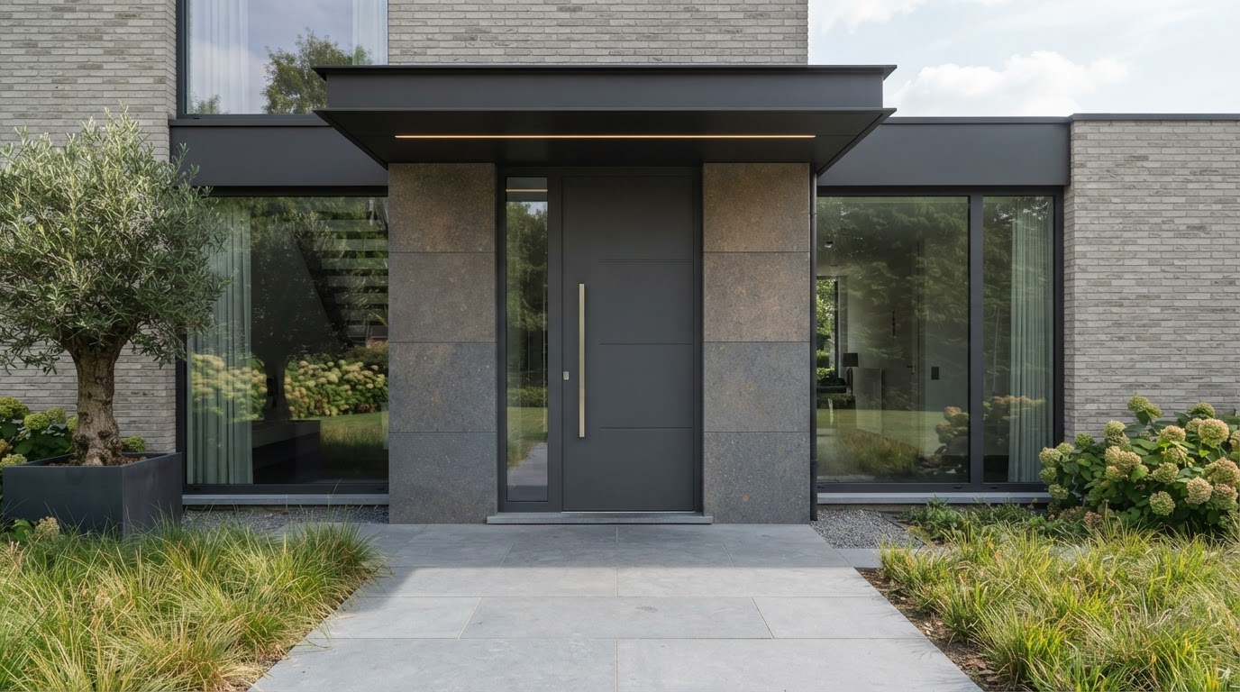Porte d'entrée en aluminium sur mesure