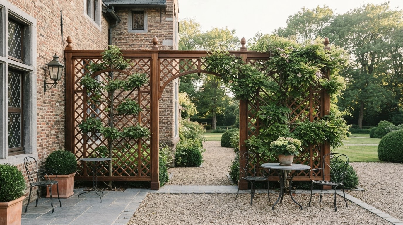 Treillage en bois sur mesure pour jardin