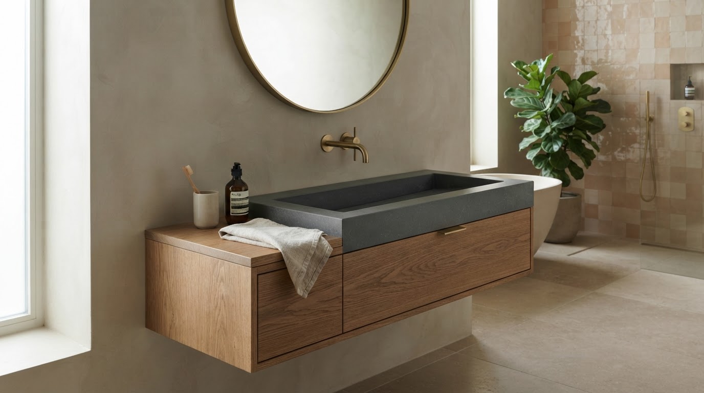 lavabo de salle de bain sur mesure