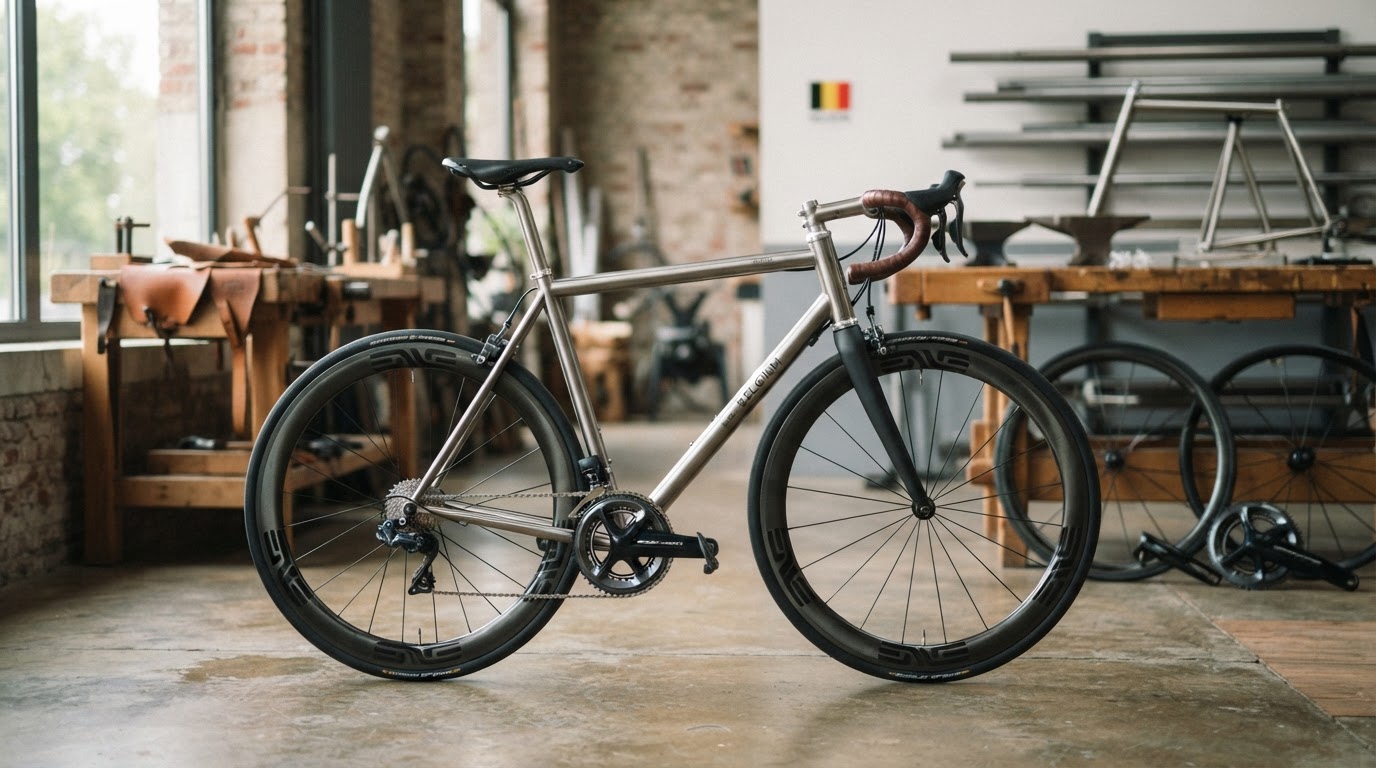 cycliste sur un vélo en titane