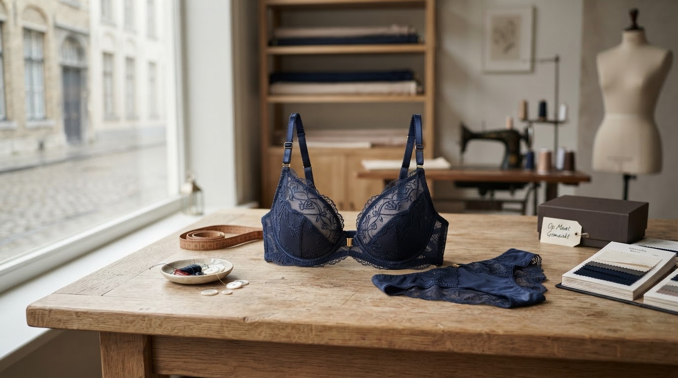 model met op maat gemaakte bh