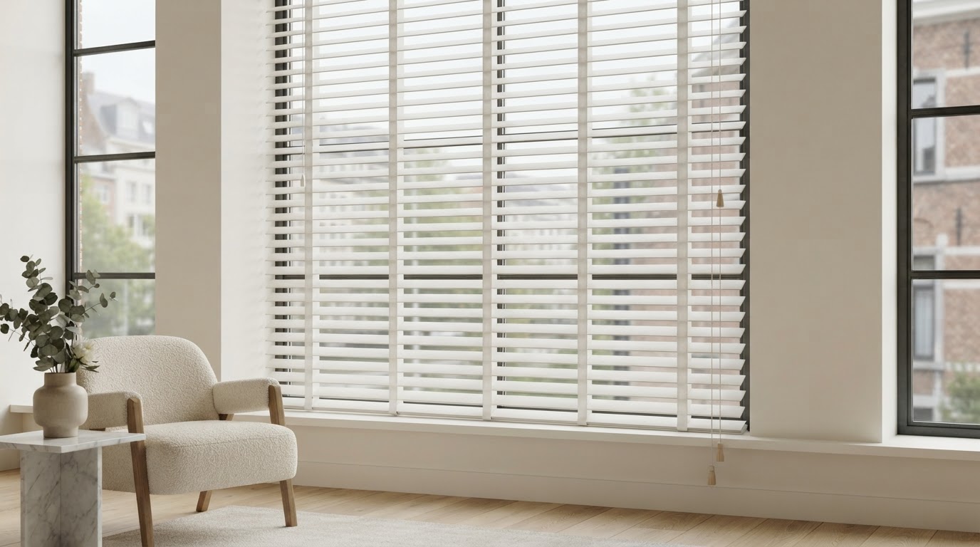 Blinds op maat in een woonkamer