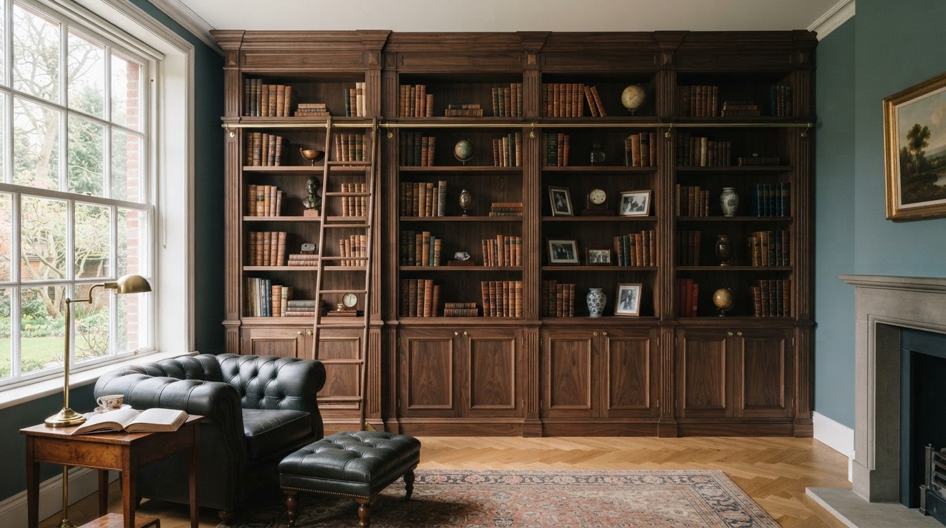 Engelse boekenkast op maat