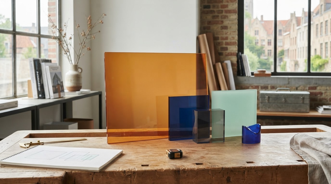Gekleurd plexiglas op maat gesneden