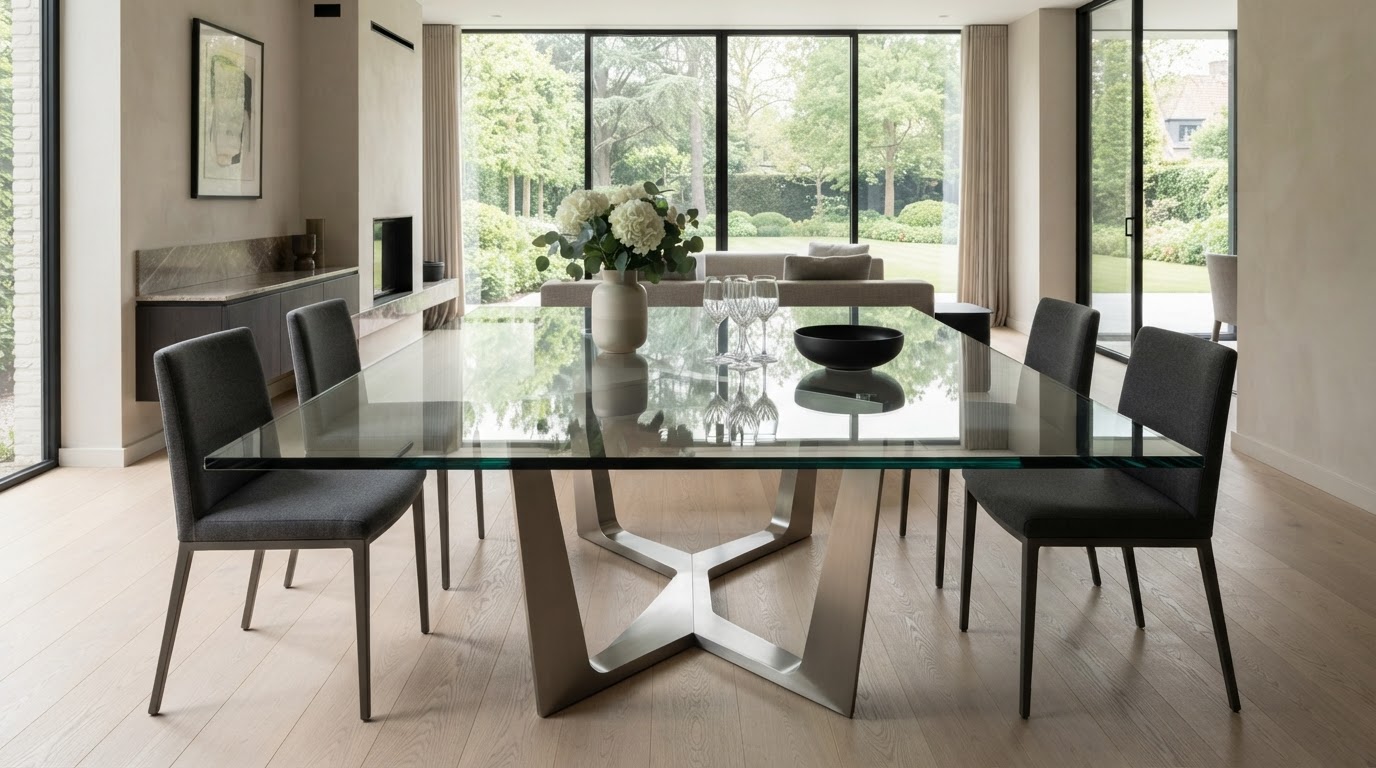 Glazen bijzettafel op maat