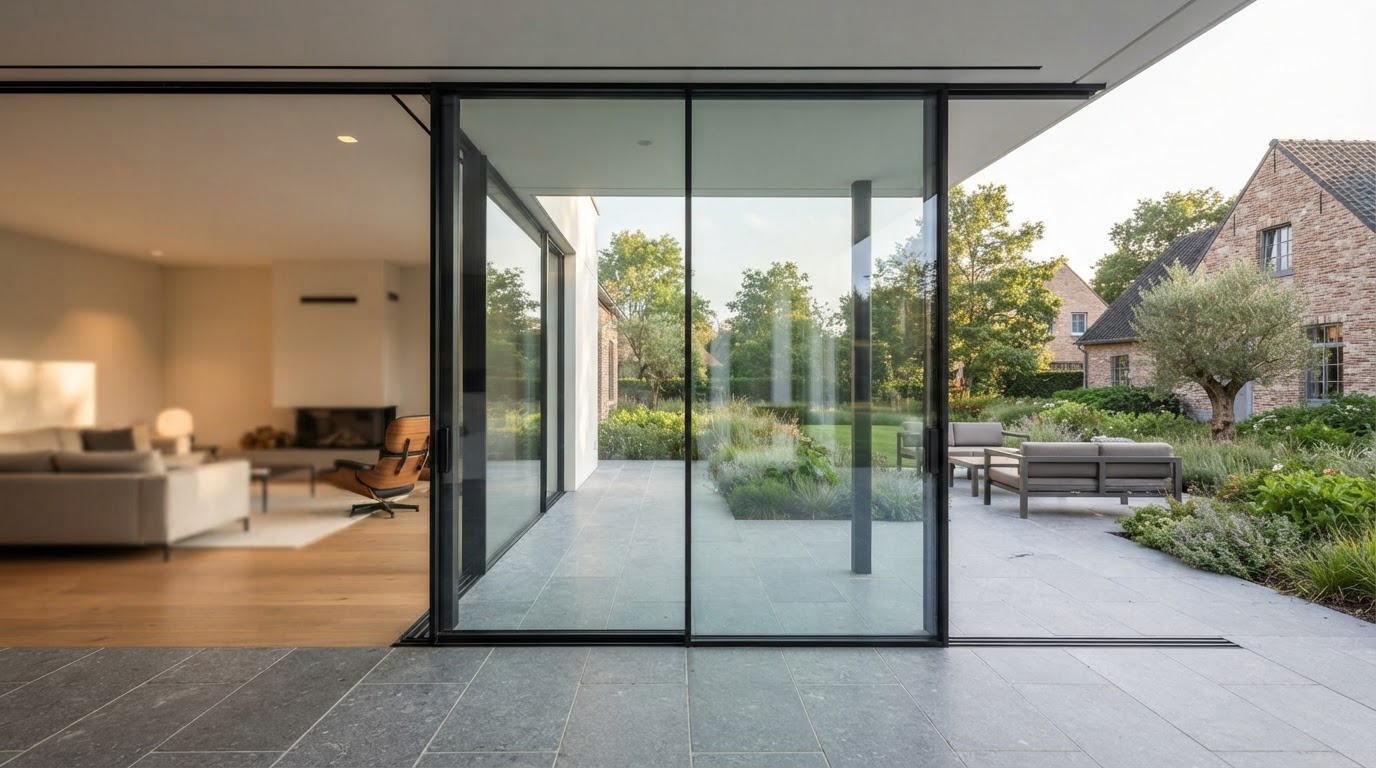 Glazen schuifwand op maat