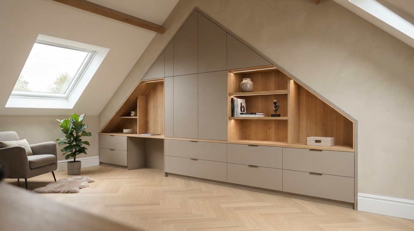 Kast op maat onder schuine wand
