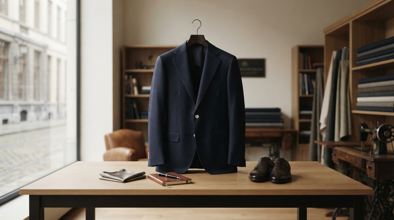 model in op maat gemaakte kleding