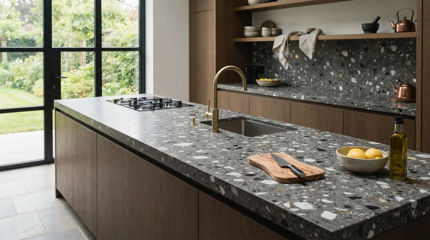 terrazzo keukenblad
