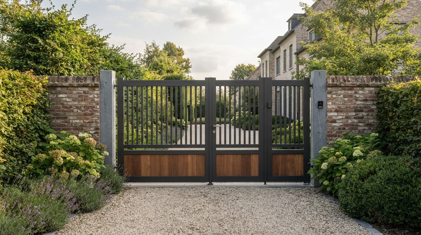 Maatwerk tuinpoort van aluminium