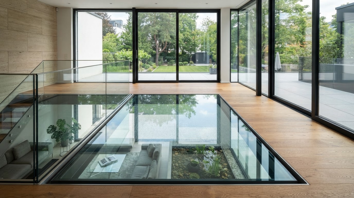 Begehbares Glas Boden