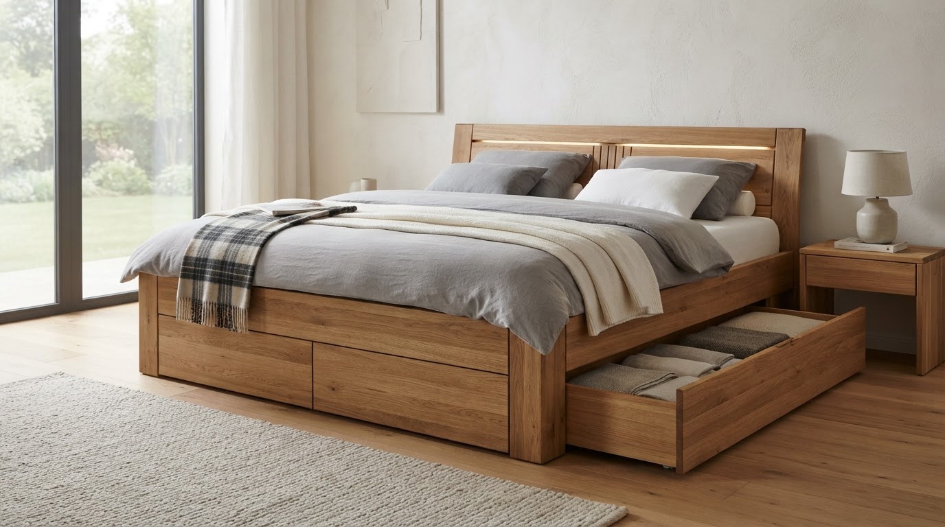 Bett mit Stauraum nach Maß