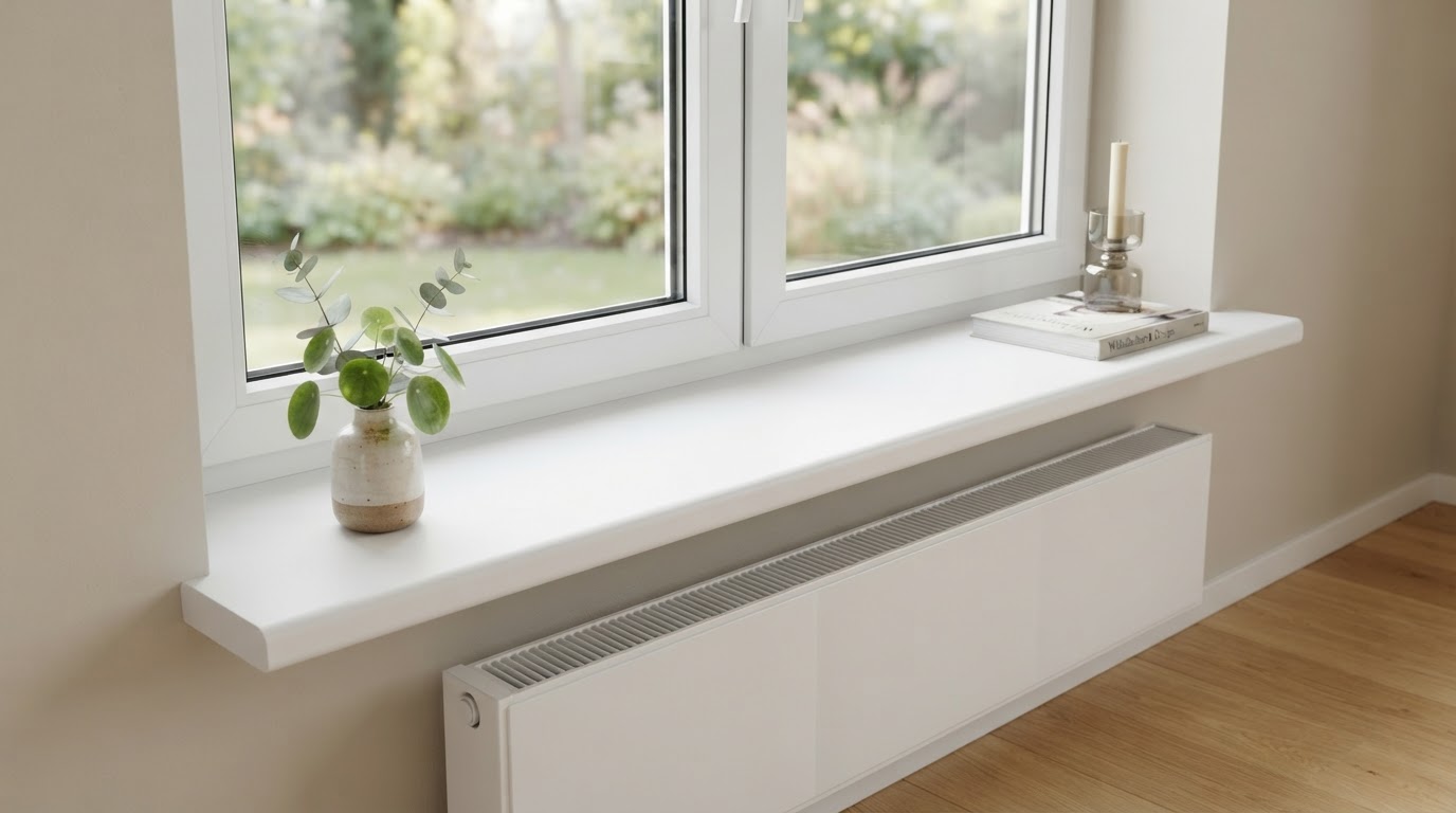 weiße Fensterbank innen