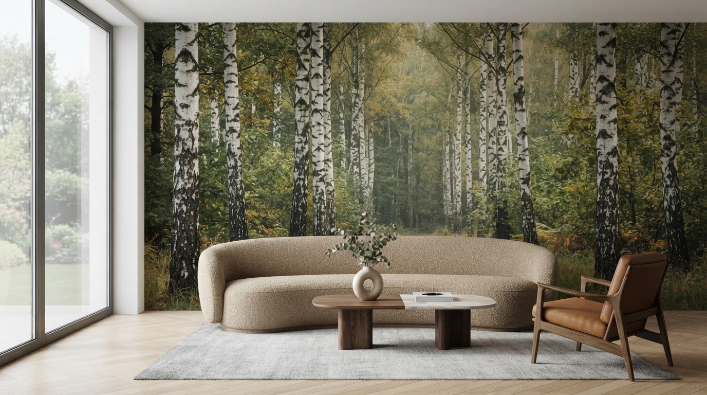 fototapete birkenwald nach mass