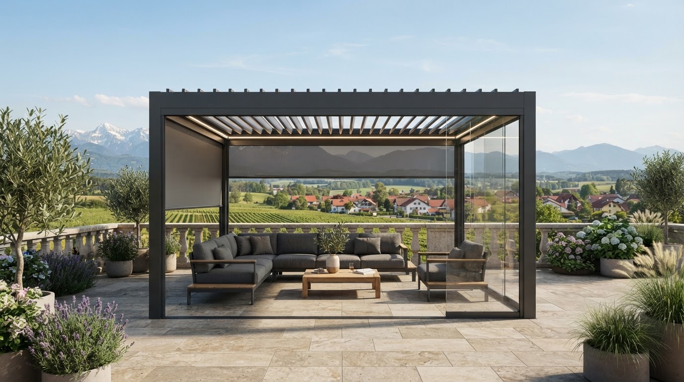 Eine moderne Pergola nach Maß im Garten