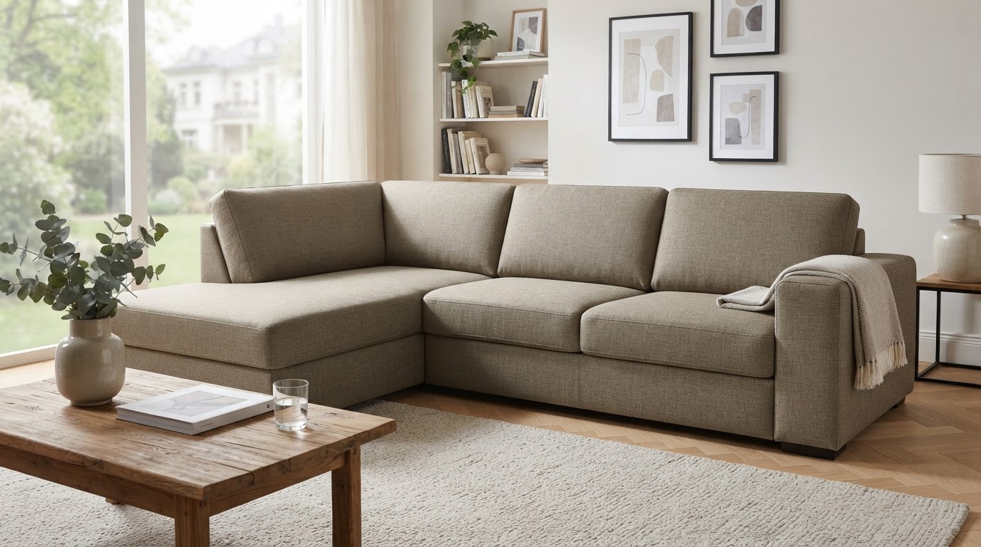 Sofa mit maßgeschneidertem Schonbezug