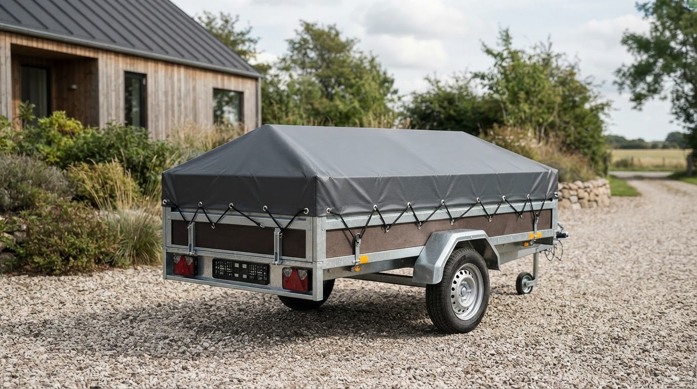 Trailerpresenning monteret på trailer