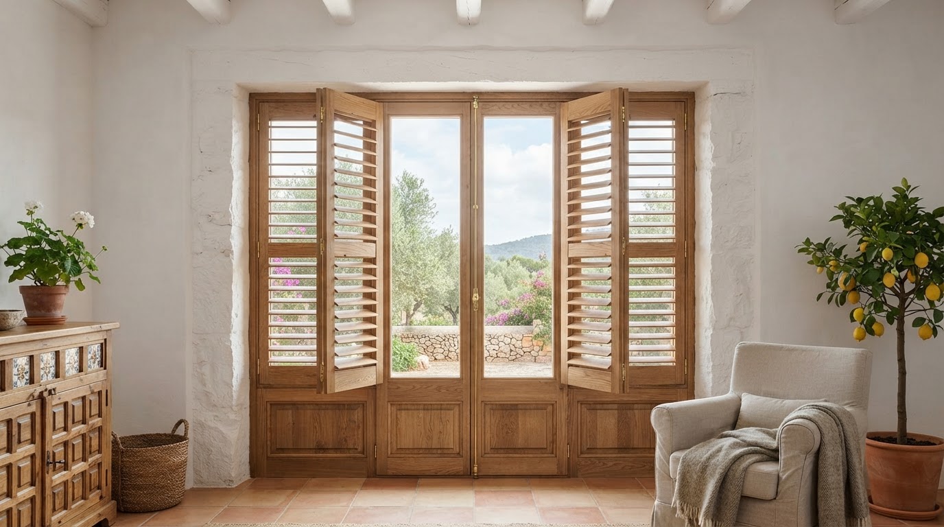 contraventanas de madera a medida