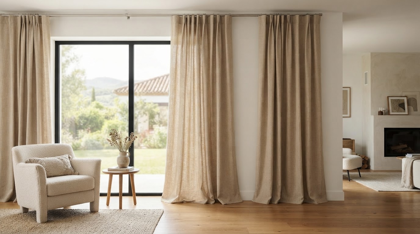 cortinas a medida en una sala