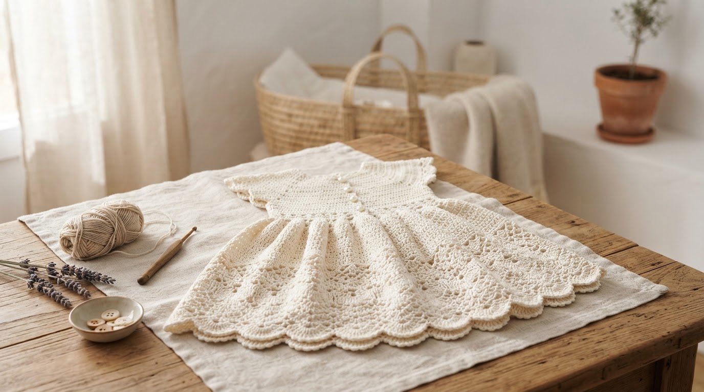 vestido de crochet para bebé