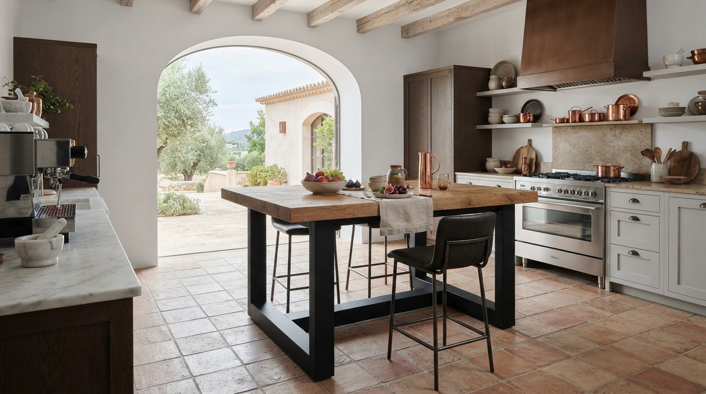 mesa alta de cocina a medida