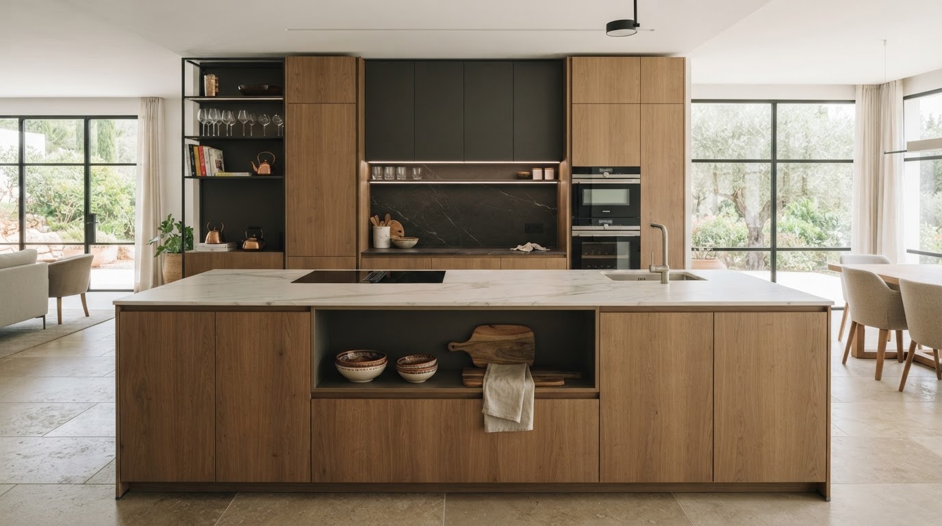 Muebles de cocina a medida en una casa moderna