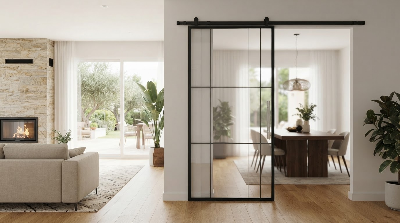 Puerta corredera de cristal a medida
