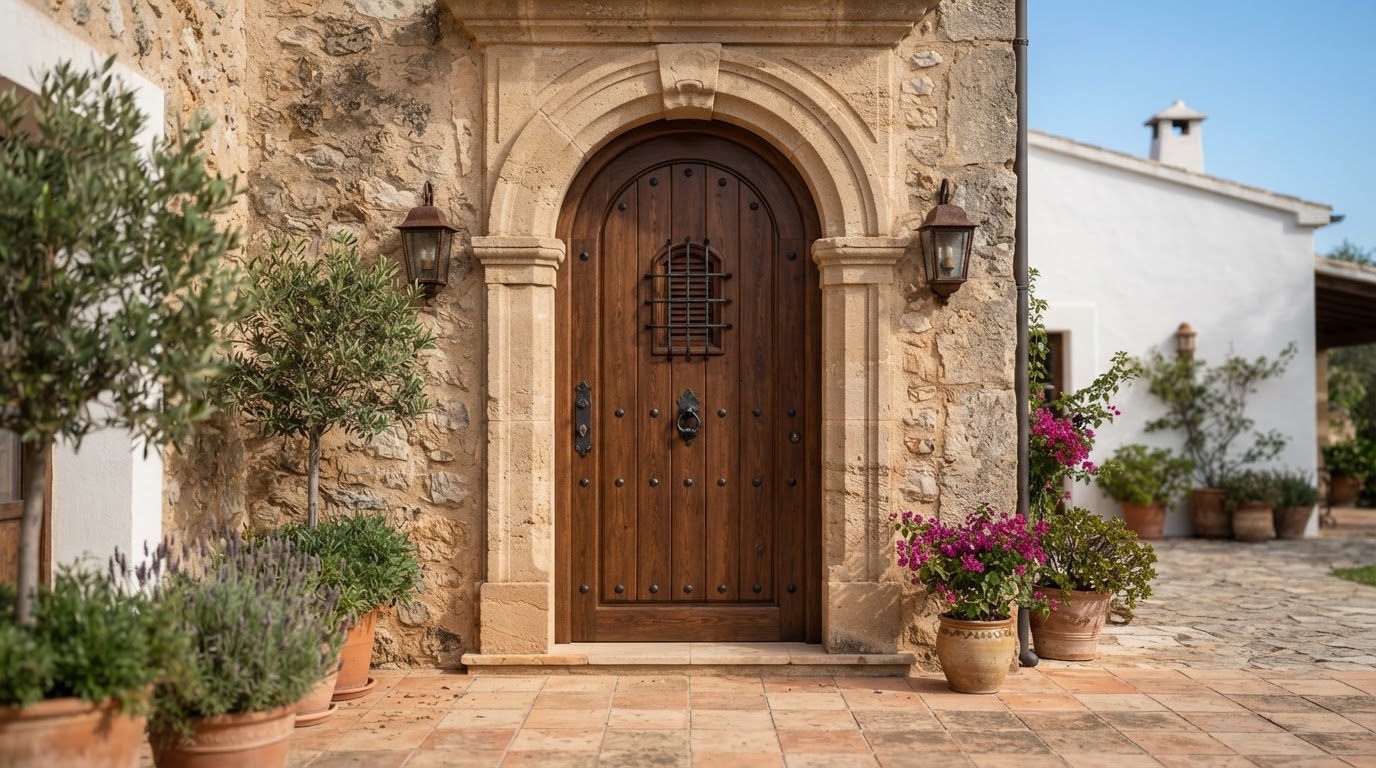 puerta de madera exterior a medida