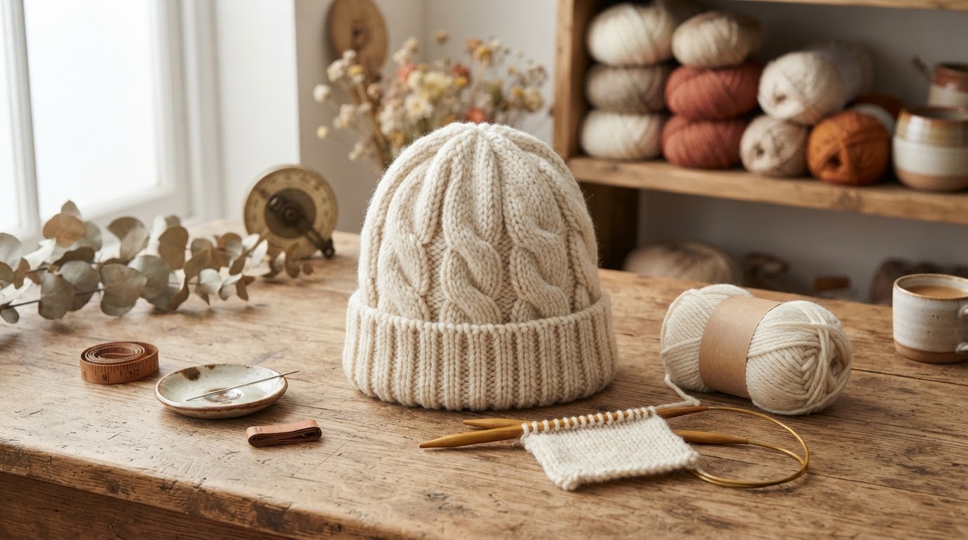 gorro tejido a mano