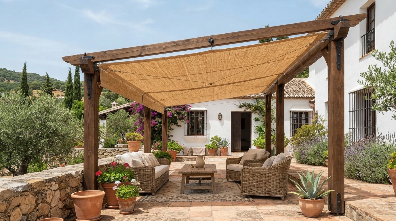 Toldo de rafia a medida