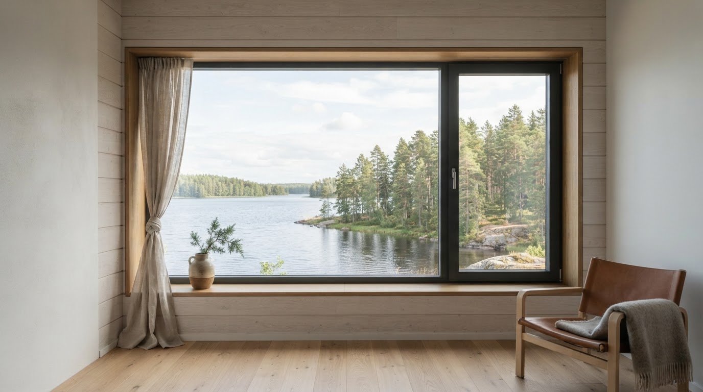 Mittatilausikkuna rakennuksessa