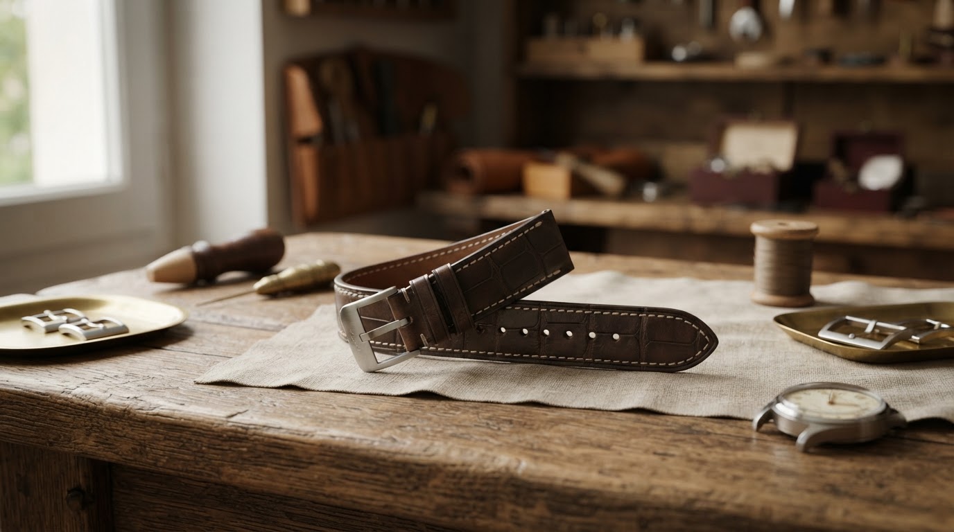 Bracelet de montre en cuir fait main