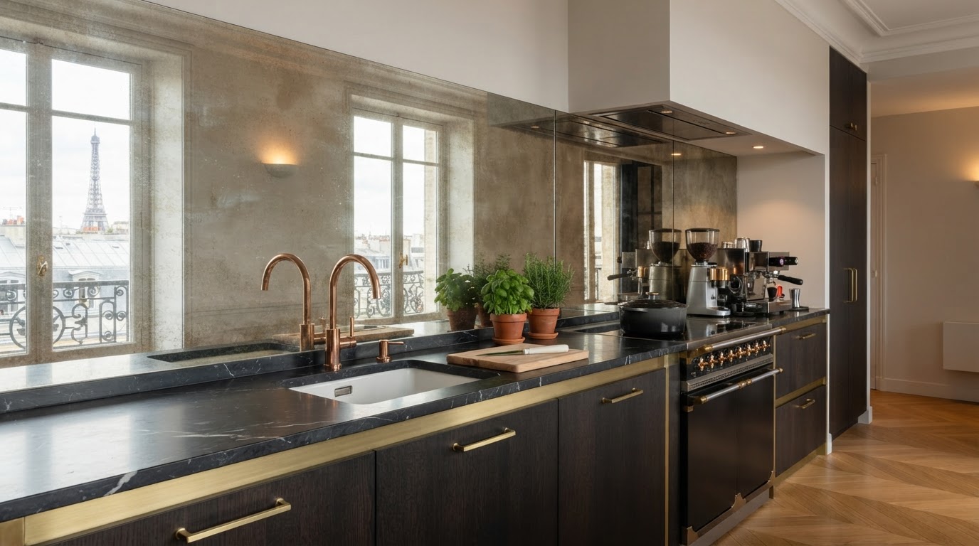 crédence miroir sur mesure