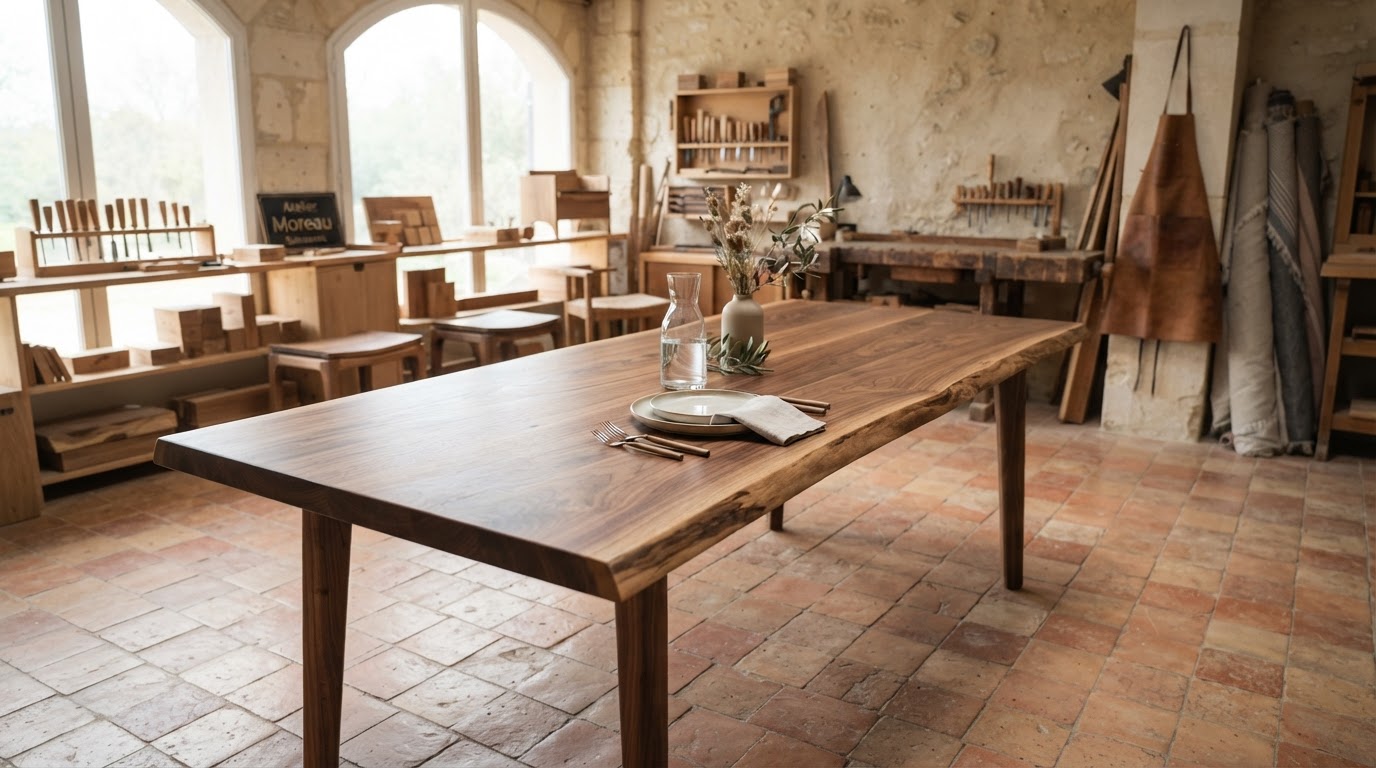 Table d'ébéniste sur mesure