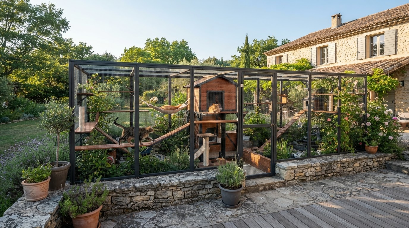 enclos chat exterieur sur mesure