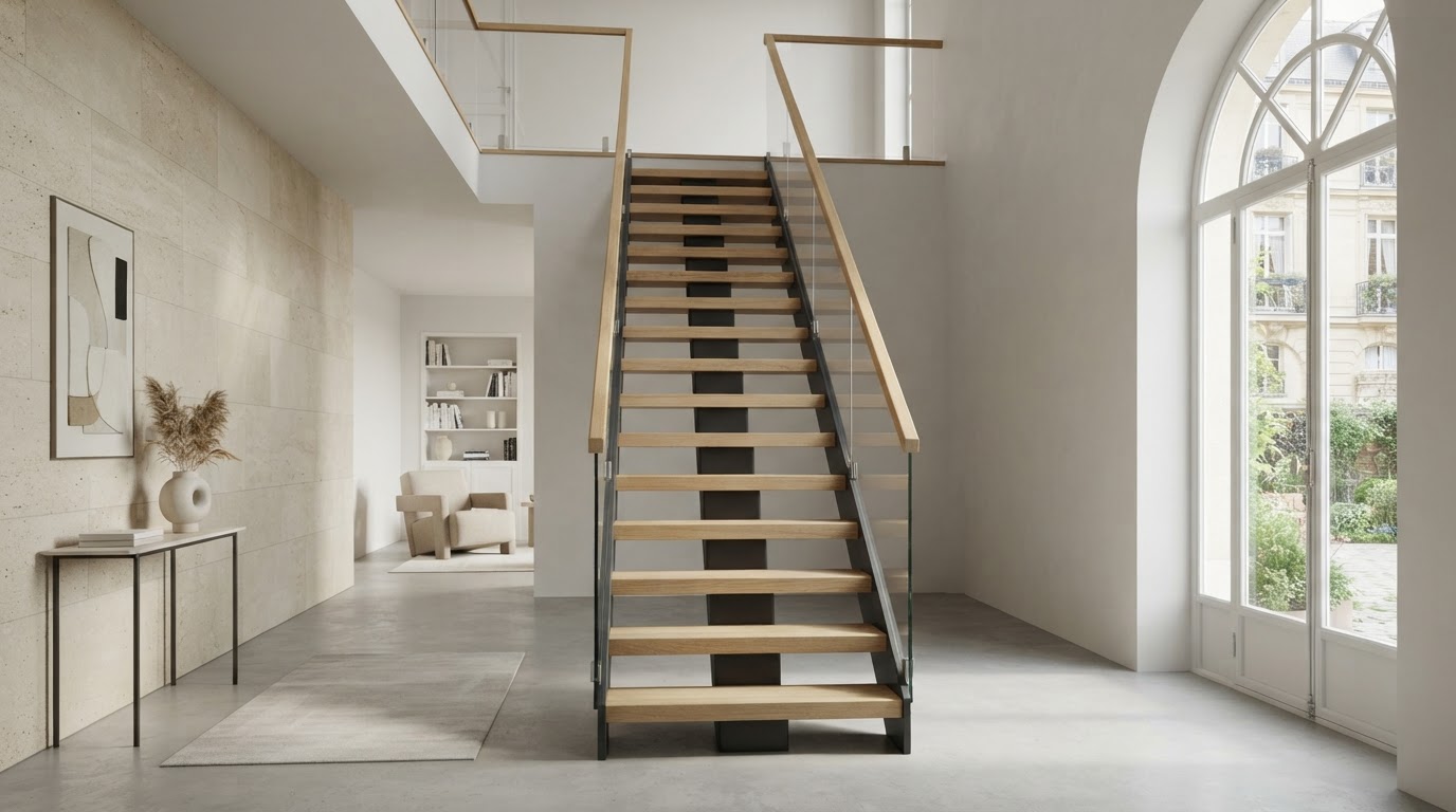 escalier droit sur mesure