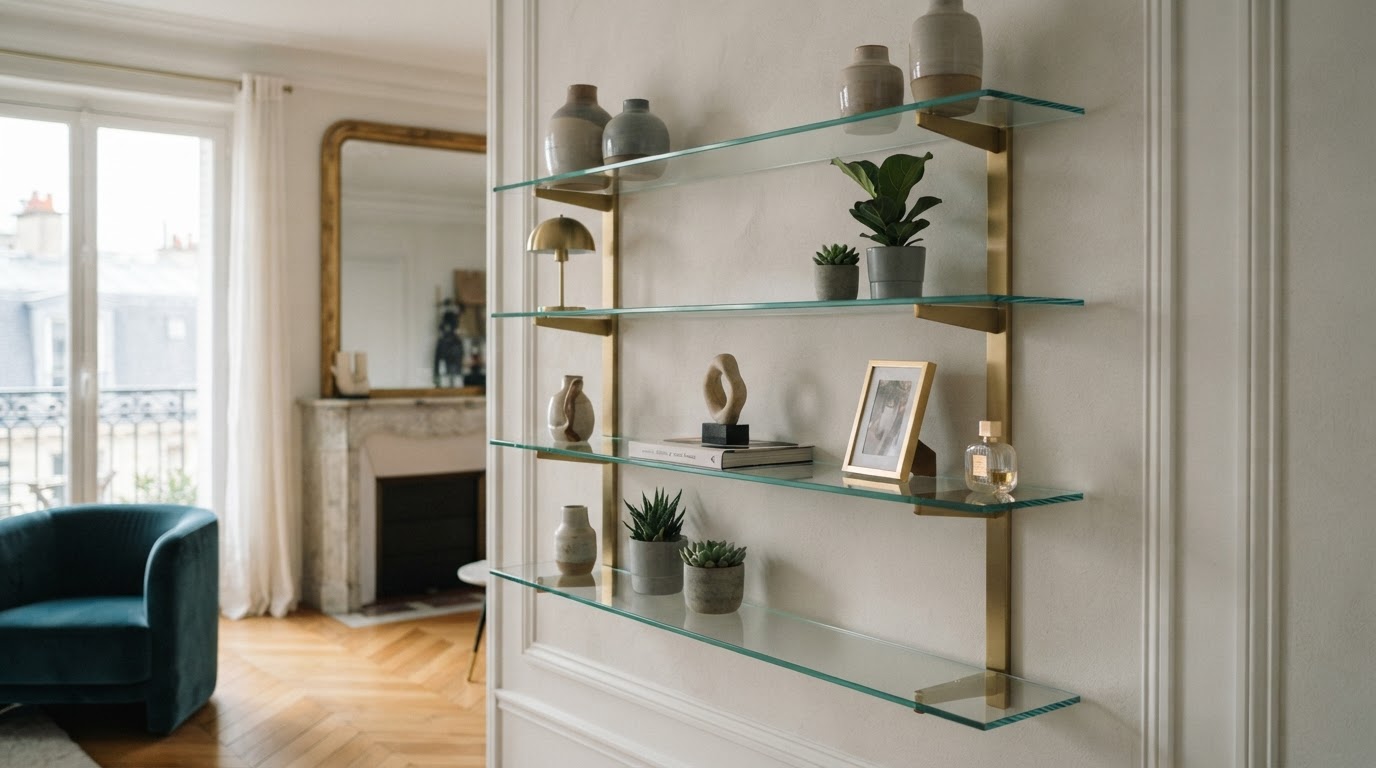 étagère en verre sur mesure