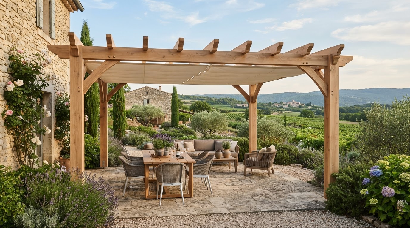 Pergola en bois sur mesure en kit