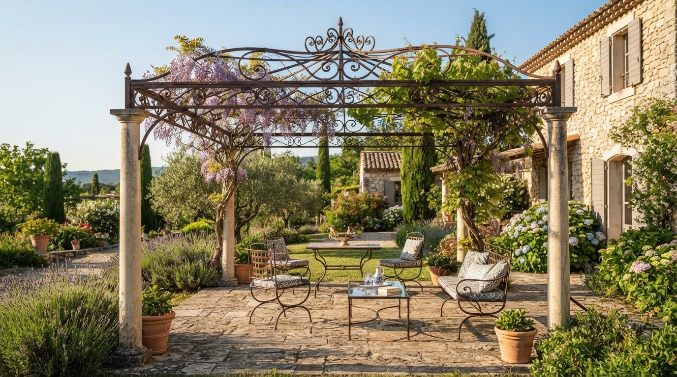Pergola en fer forgé sur mesure