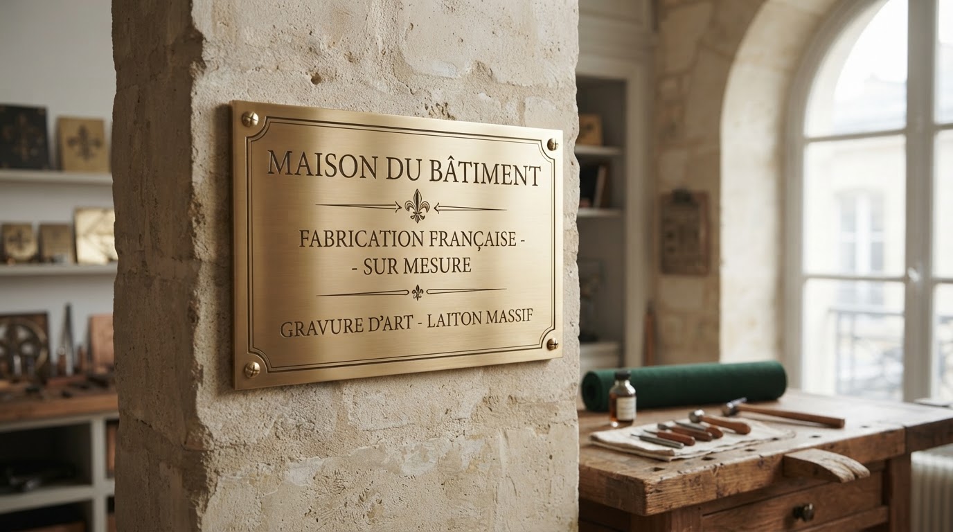 Plaque en laiton gravée sur mesure