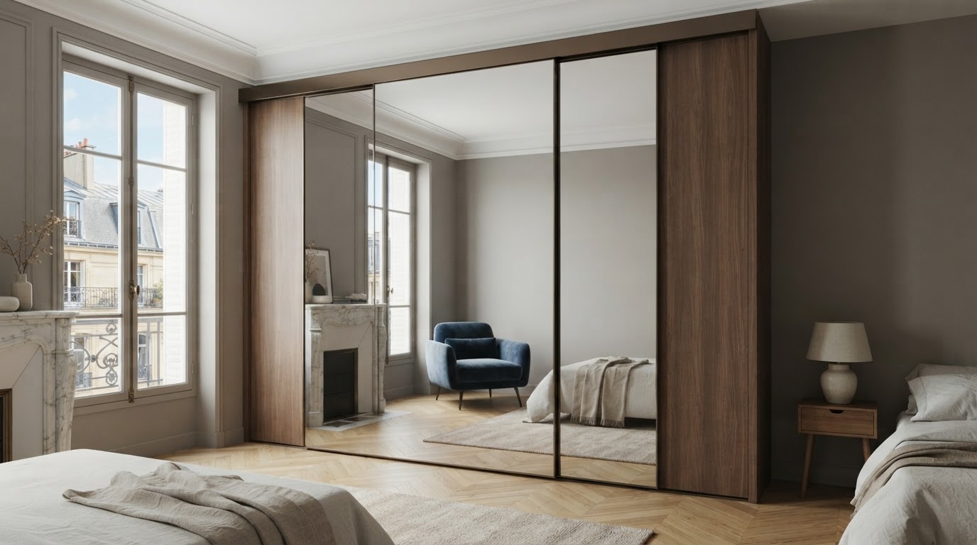 porte coulissante miroir sur mesure