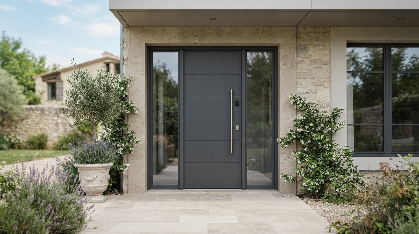 Porte d'entrée en aluminium sur mesure