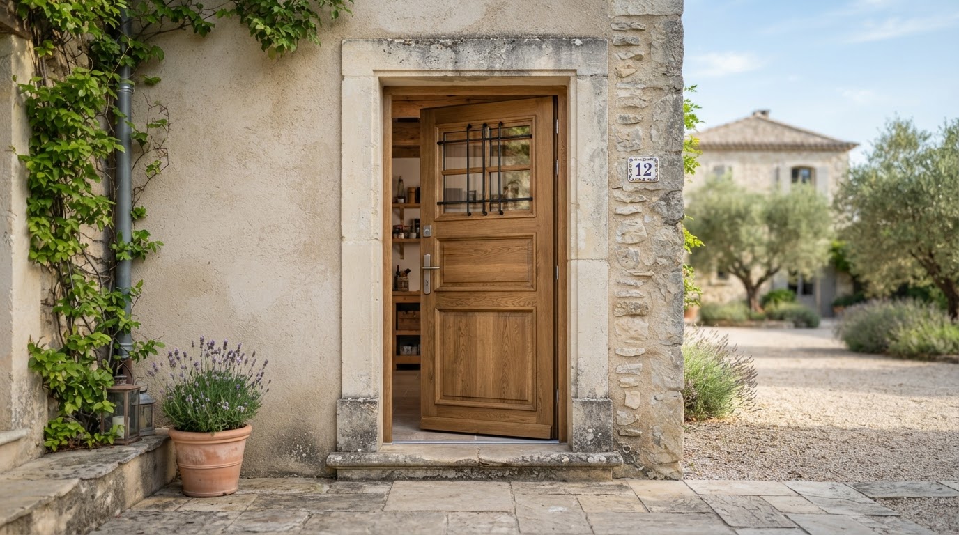 porte de service en bois
